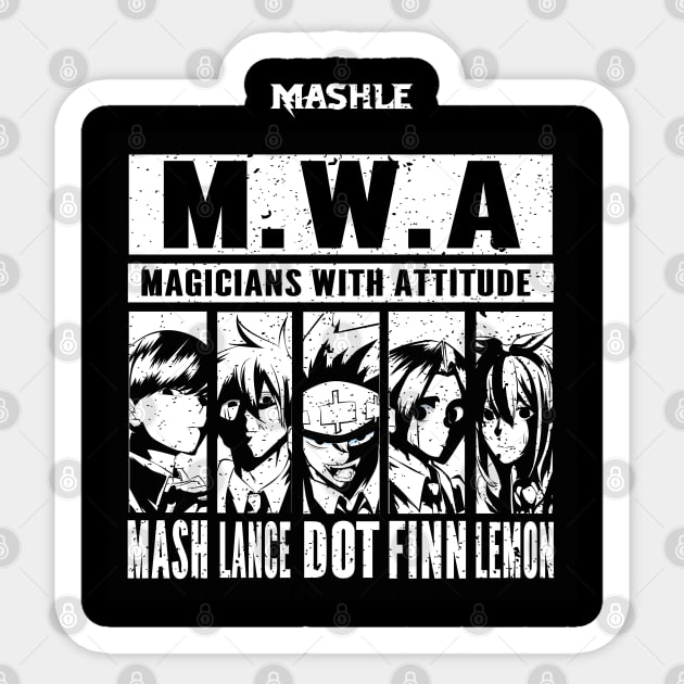 MASHLE: MAGIC AND MUSCLES (M.W.A. MAGICIANS WITH ATTITUDE) GRUNGE STYLE Sticker by FunGangStore